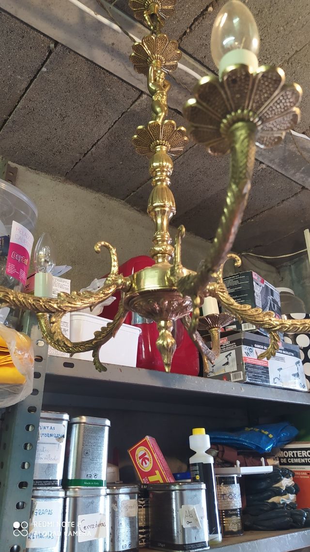 Lámpara de Bronce y cristal