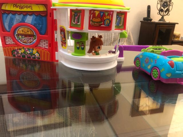 Lote burguer pin y pon,carroza y coche.