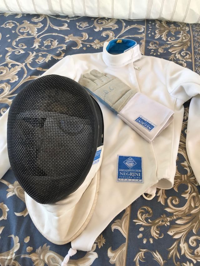 Jaqueta, masquera y guante esgrima