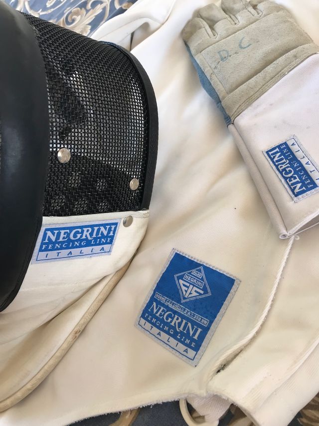 Jaqueta, masquera y guante esgrima