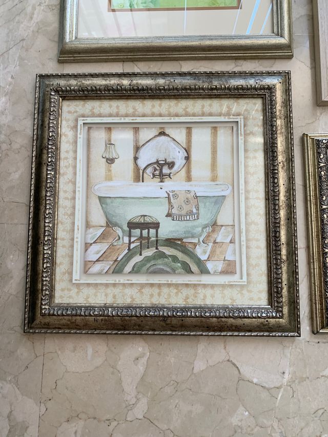 Lote de cuadros decorativos para baño