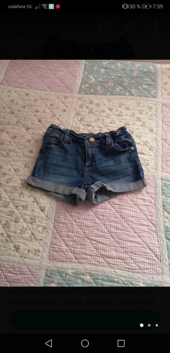 pantalon corto vaquero talla 4-5