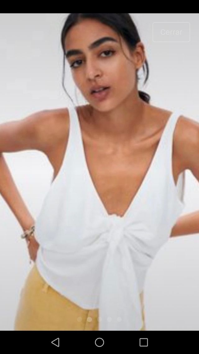 top drapeado lazo Zara