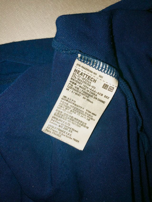 Uniqlo camiseta térmica termal mang corta heattech