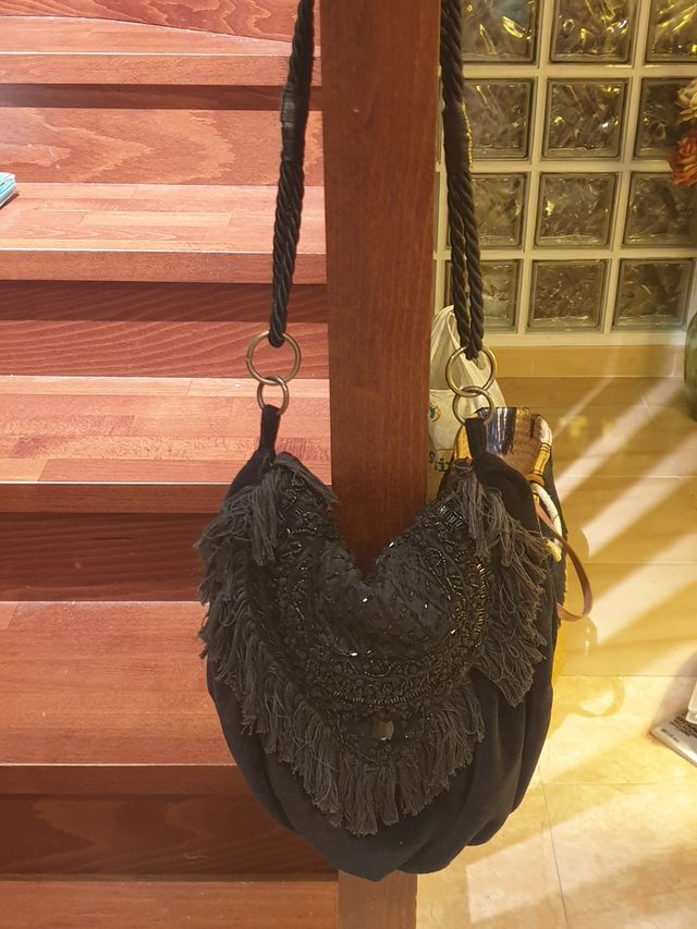 Bolso abalorios negro