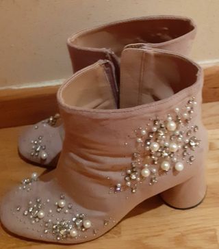 Botines Zara perlas de segunda mano en WALLAPOP