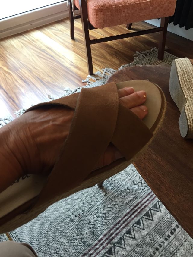 Cuñas con plataforma de piel