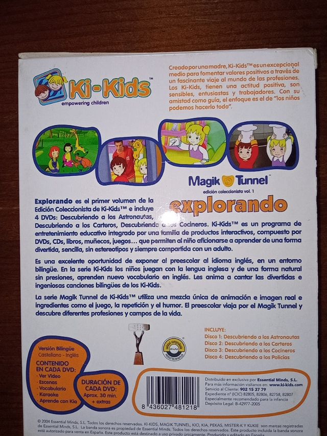 Libros y DVD Ki-kids.  Bilingüe inglés