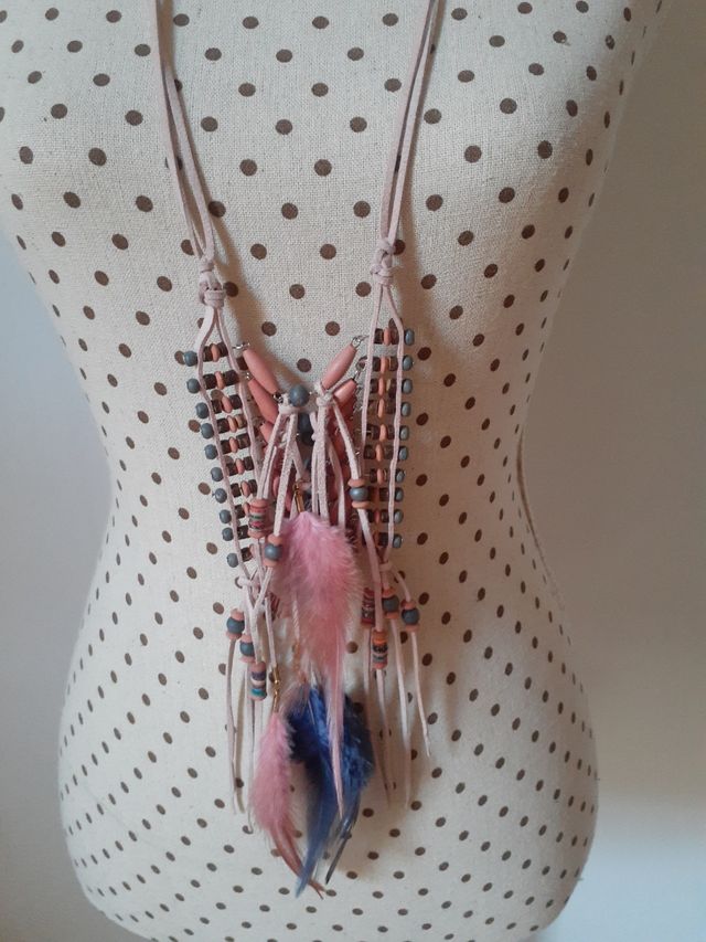Collar boho plumas NUEVO