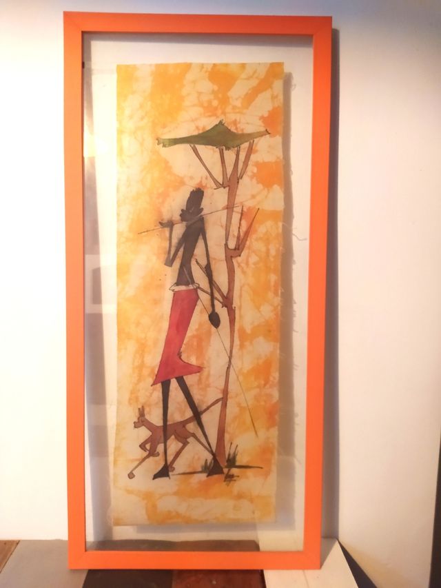 Cuadro africano pintado a mano sobre tela