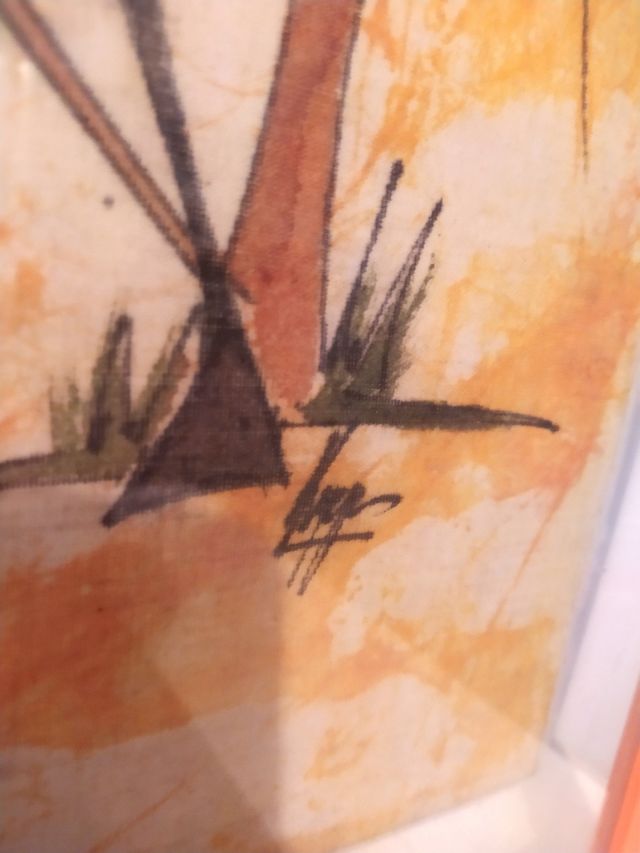 Cuadro africano pintado a mano sobre tela