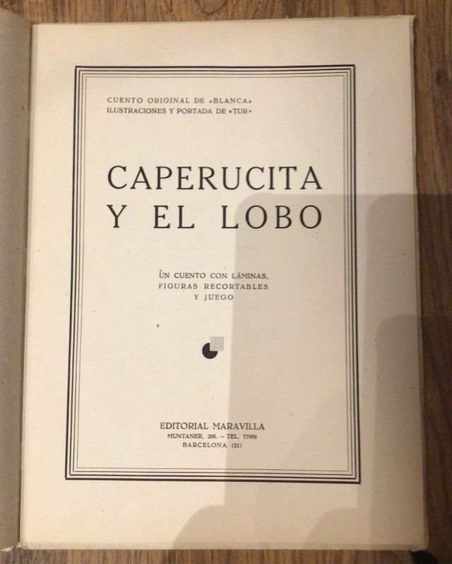 Cuento de 1942 Caperucita y el lobo Ed.Maravilla