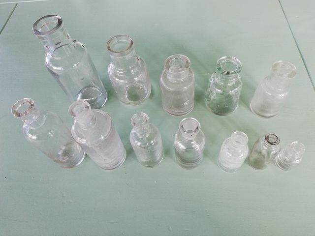 lote 12 fascos botica antiguos