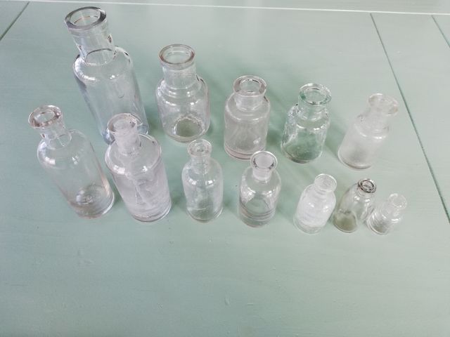 lote 12 fascos botica antiguos