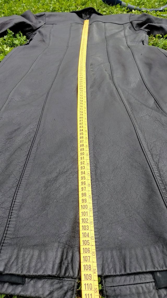 Cazadora larga de cuero Vintage