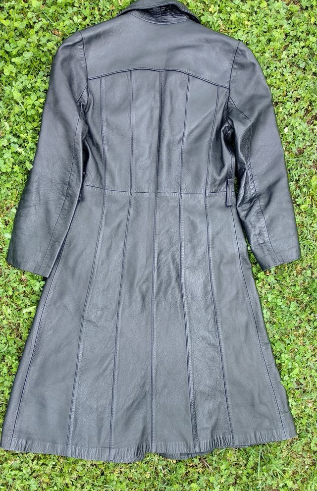 Cazadora larga de cuero Vintage