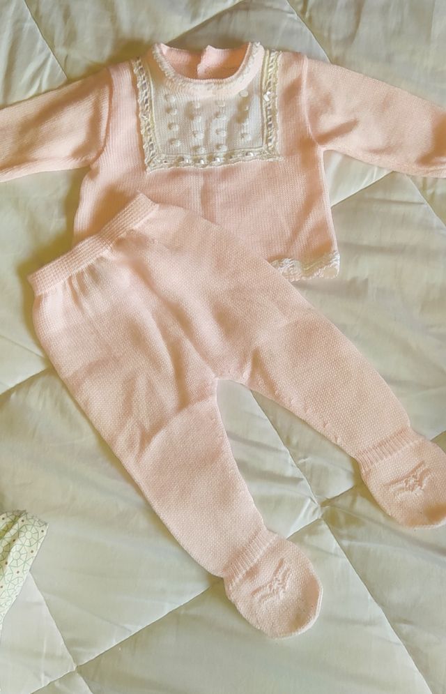 Conjunto bebé canastilla rosa