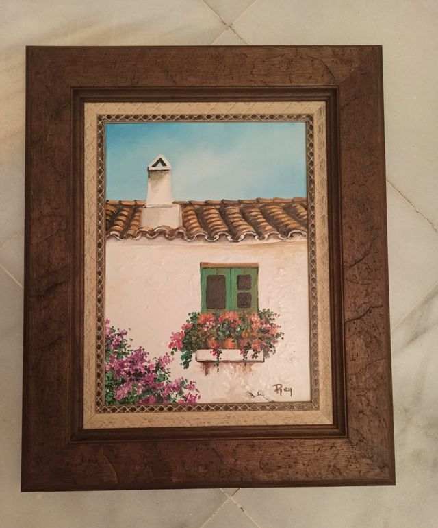 Cuadro de óleo sobre lienzo enmarcado