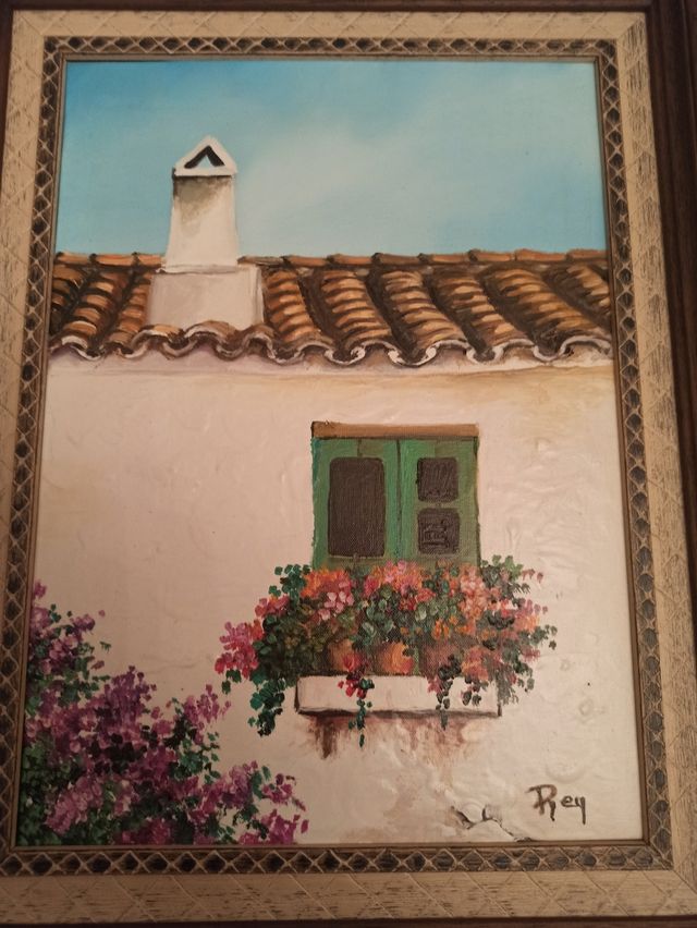 Cuadro de óleo sobre lienzo enmarcado