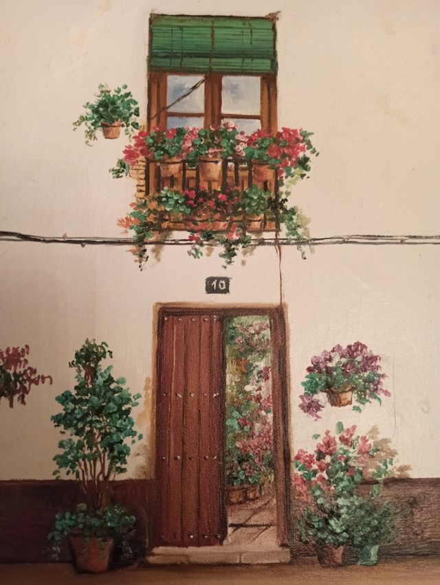 Cuadro de óleo sobre lienzo enmarcado