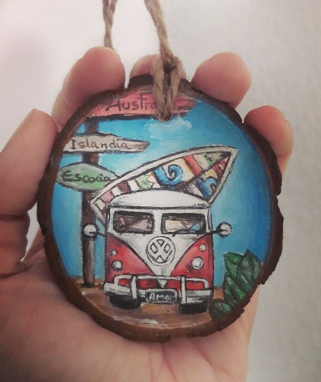 colgador de coche, caravana, madera