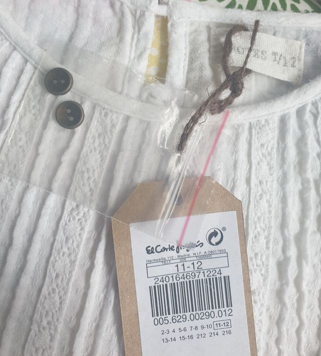 Camisa blanca niña Brotes