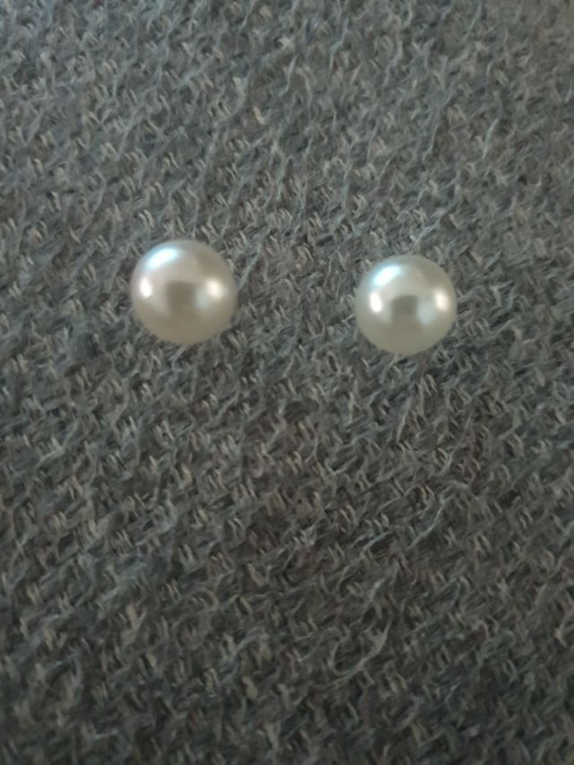 pendientes perla acero