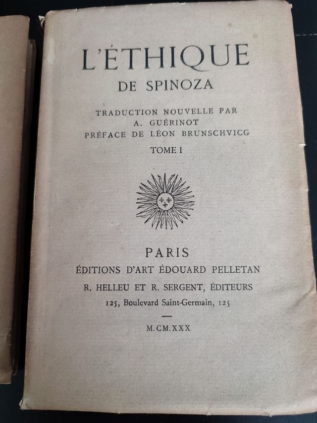 L'Ethique de Spinoza 1930 2 tomos Ética de Spinoza
