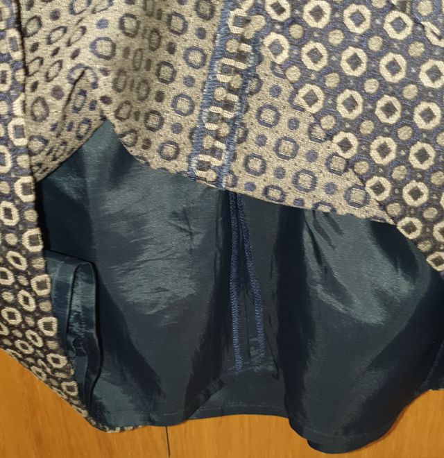 Vestido estampado azul y beige  SuiteBlanco S