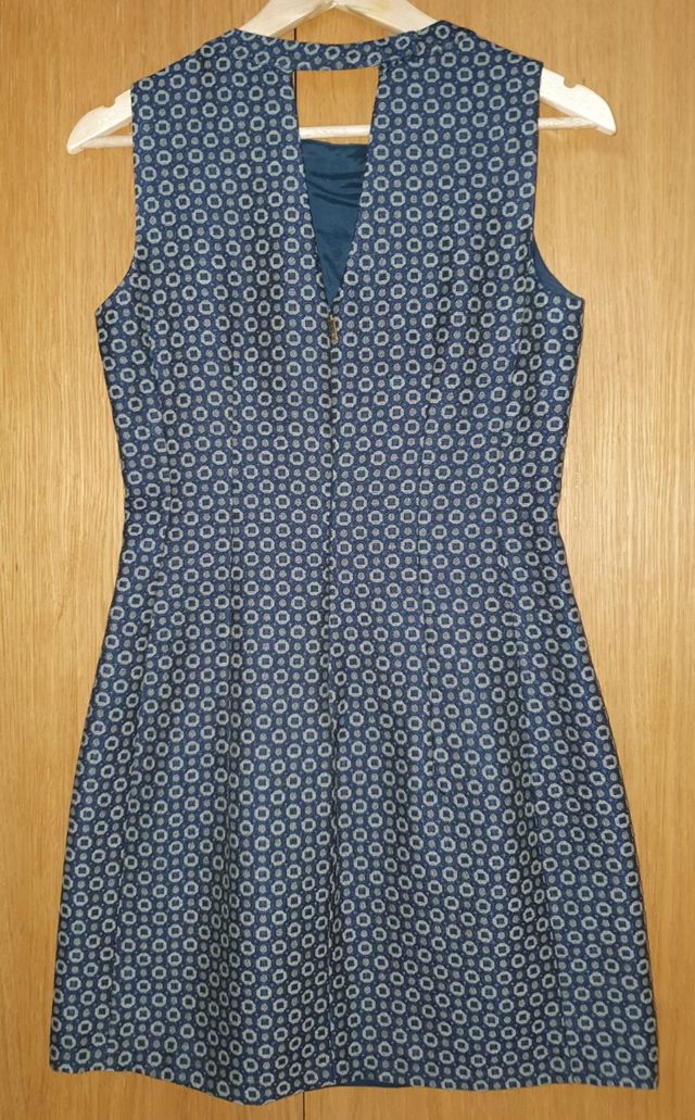 Vestido estampado azul y beige  SuiteBlanco S