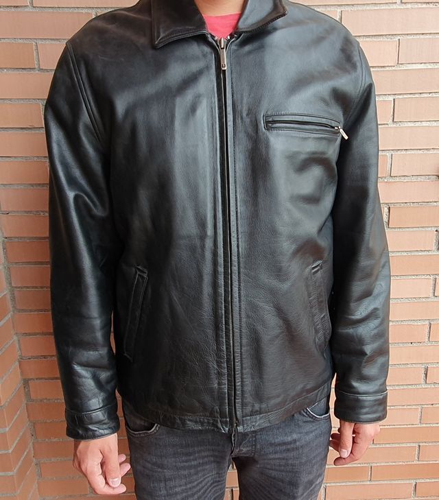 chevignon hombre cuero negro