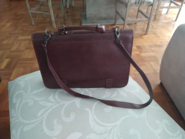 Maletín de cuero auténtico