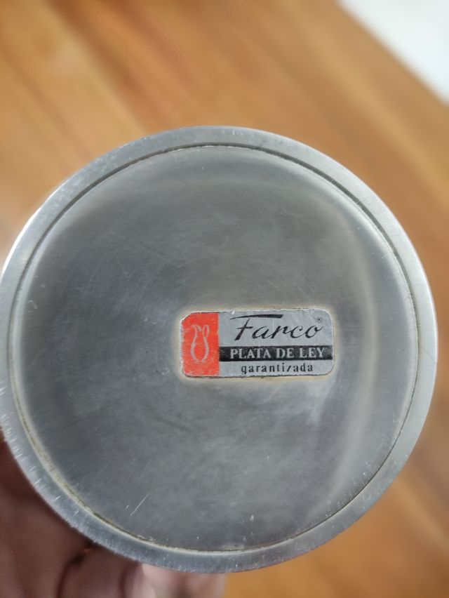 Juego de 6 copas de champán cristal y plata de ley