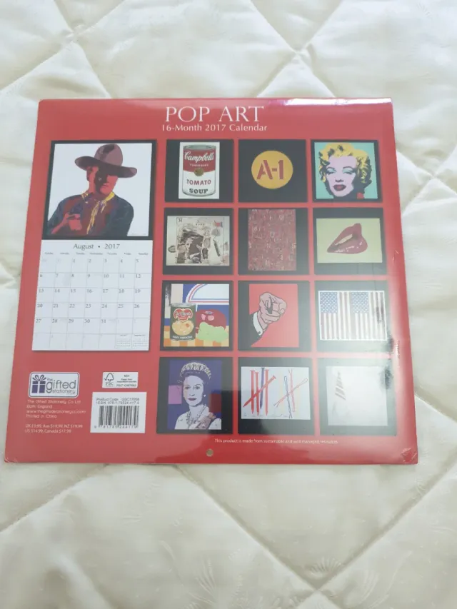 calendario 2017 Pop Art. Marilyn Monroe