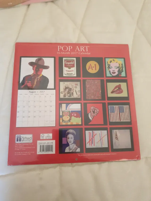 calendario 2017 Pop Art. Marilyn Monroe