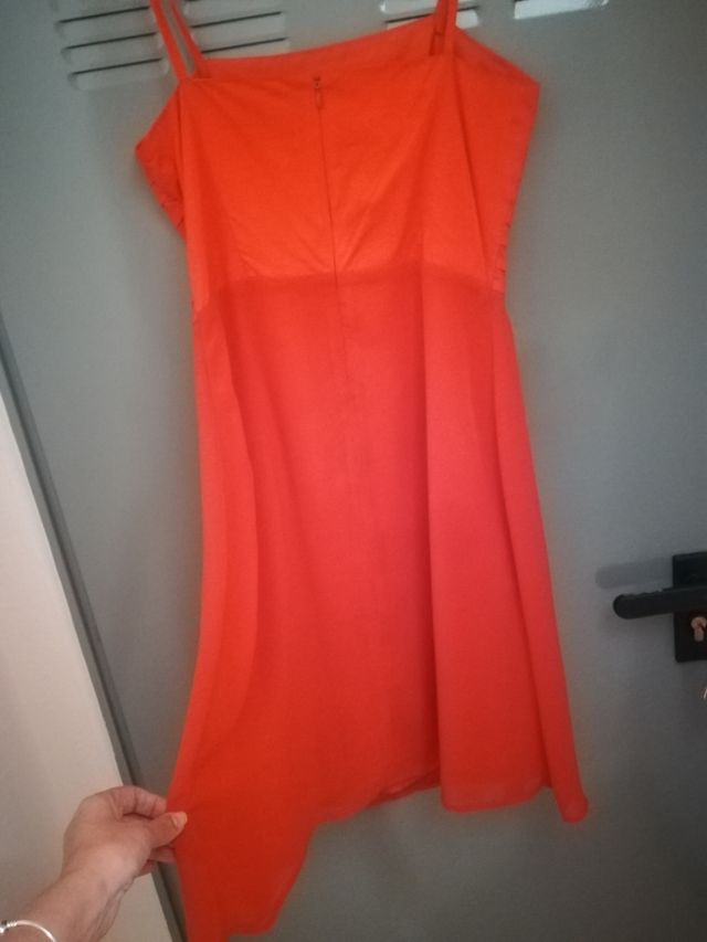 vestido rojo tirantes un solo uso