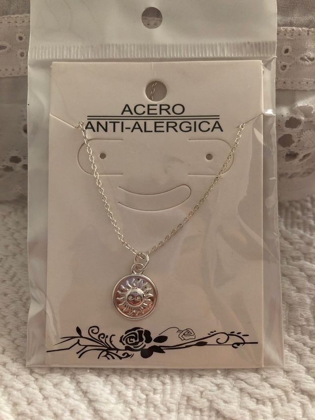 Collar acero inoxidable plateado