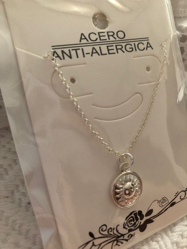 Collar acero inoxidable plateado