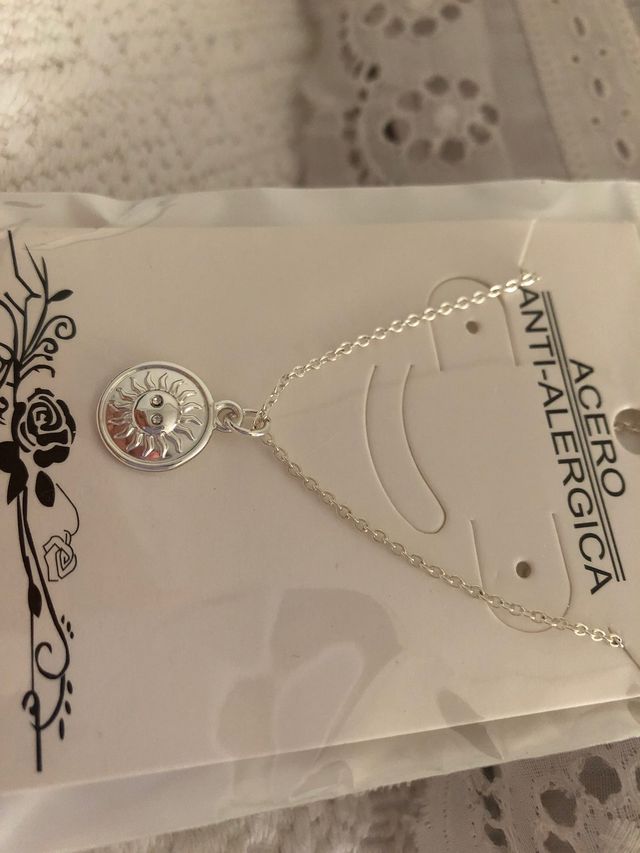 Collar acero inoxidable plateado