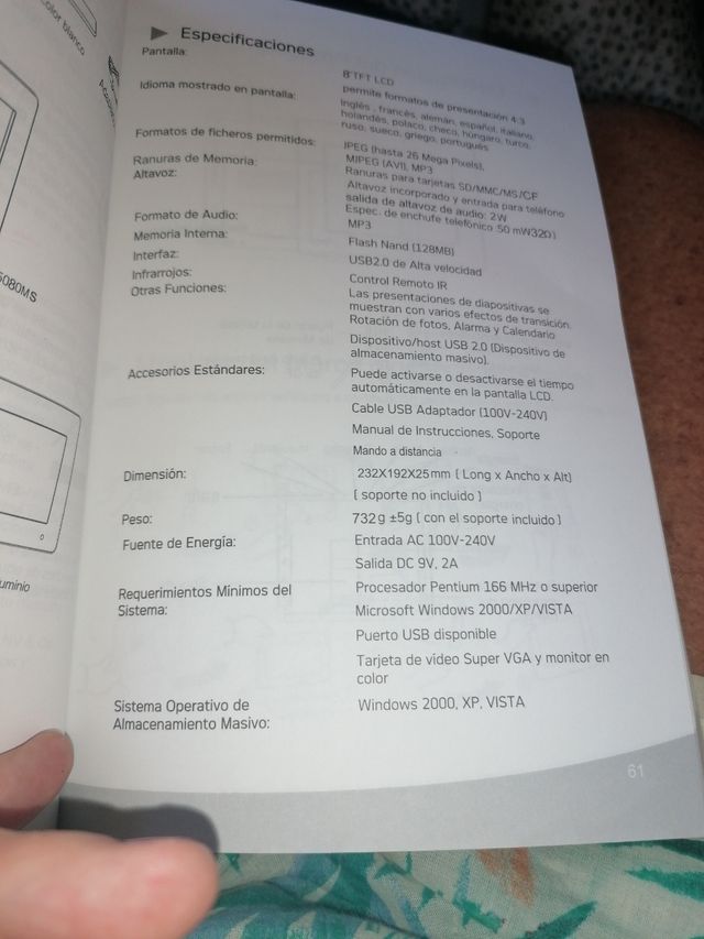 Marco de fotos digital AF5080MS