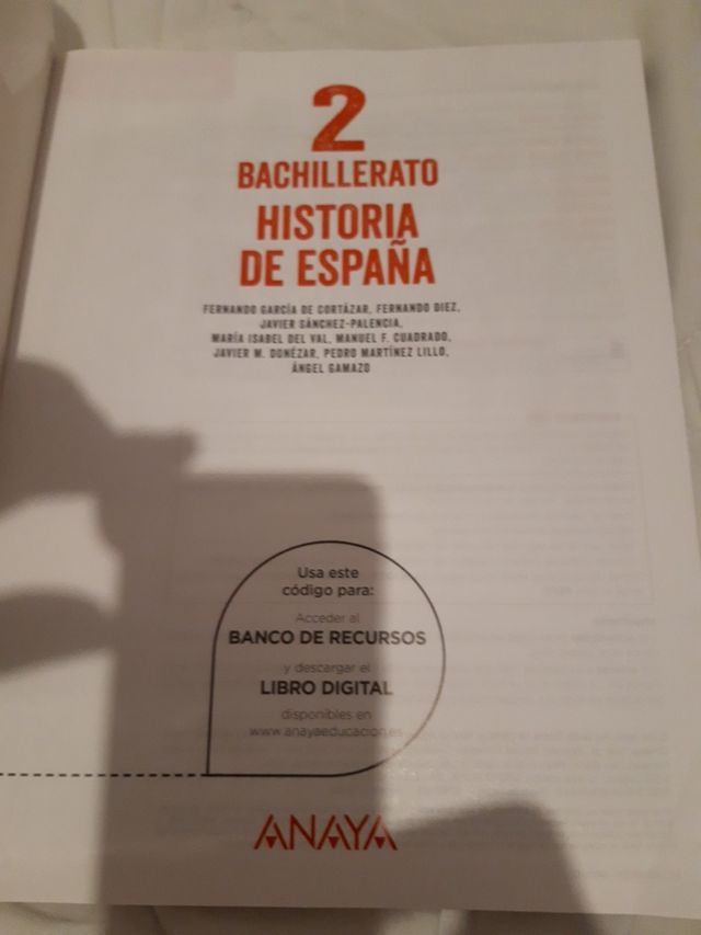 Historia Anaya, 2 bachillerato