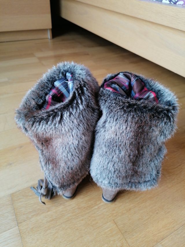 botín con pelo o bota normal dos en uno