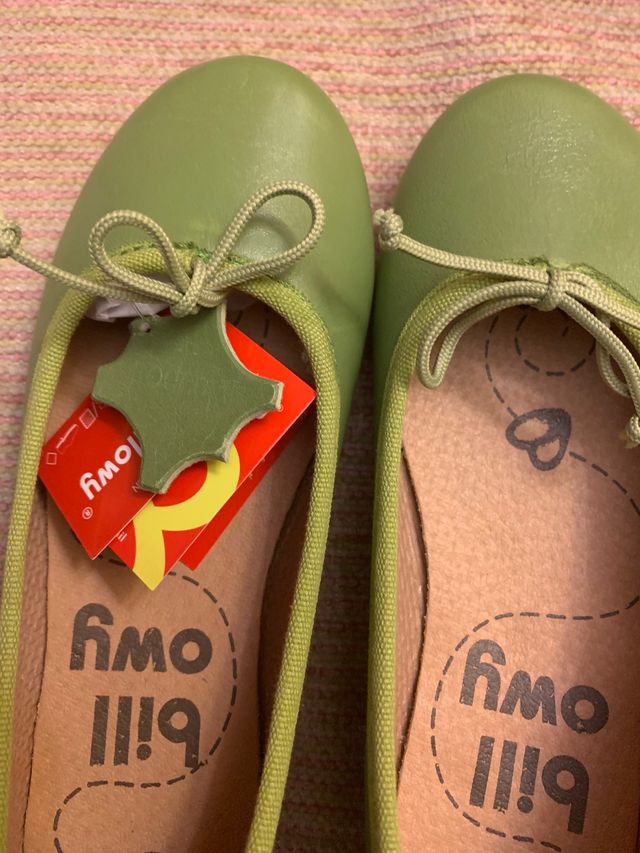 Bailarinas niña verde lima,Billowy,numero 31.Nueva