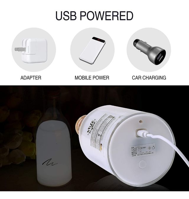 Lámpara recargable con forma de botella NUEVA