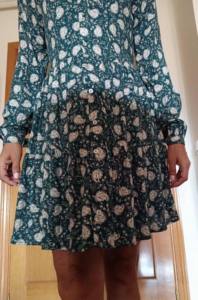 vestido corto estampado verde