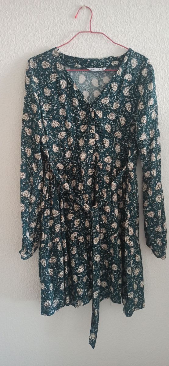 vestido corto estampado verde