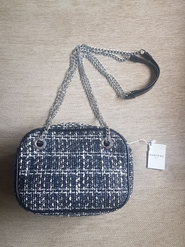 Bolso tela con asas metálicas nuevo