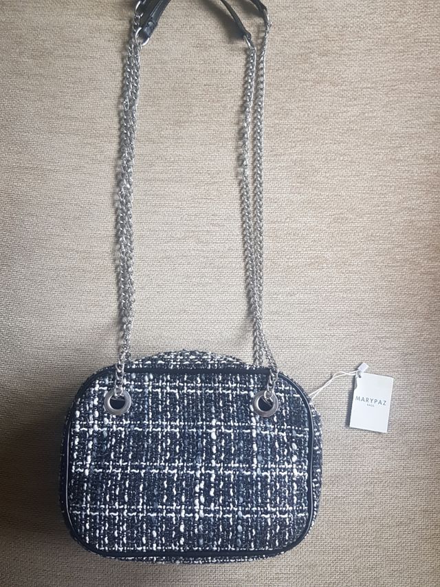 Bolso tela con asas metálicas nuevo