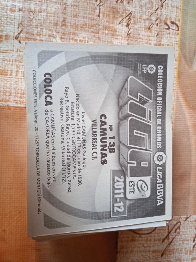 Completa tus Cromos liga Este 11/12 y 12/13