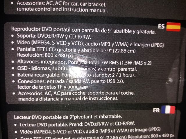 DVD portátil.